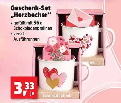 Geschenk-Set „Herzbecher“