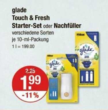 glade Touch & Fresh Starter-Set oder Nachfüller verschiedene Sorten je 10-ml-Packung