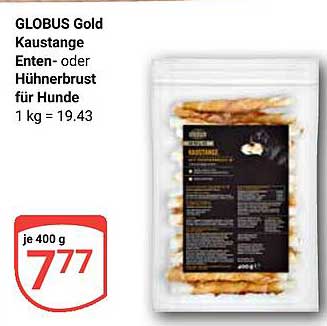 GLOBUS Gold Kaustange Enten- oder Hühnermus für Hunde