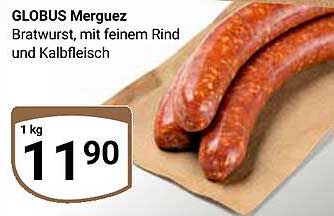 GLOBUS Merguez Bratwurst, mit feinem Rind und Kalbfleisch