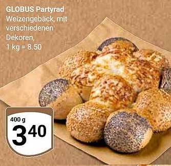 GLOBUS Partyrad Weizengebäck mit verschiedenen Dekoren