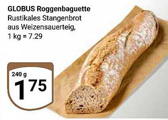 GLOBUS Roggenbaguette – Rustikales Stangenbrot aus Weizensauerteig