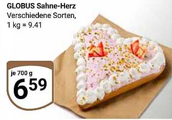 GLOBUS Sahne-Herz – Verschiedene Sorten, 700 g