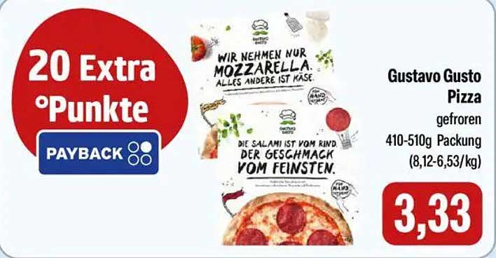 Gustavo Gusto Pizza - gefroren 410-510g Packung