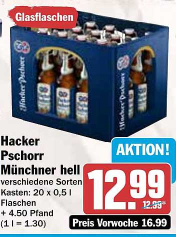 Hacker Pschorr Münchner hell Kasten 20 x 0,5 l