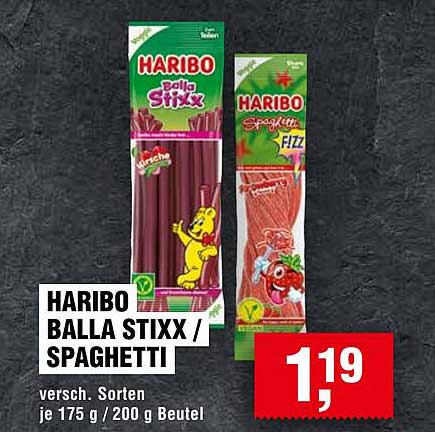 HARIBO BALLA STIXX / SPAGHETTI - verschiedene Sorten