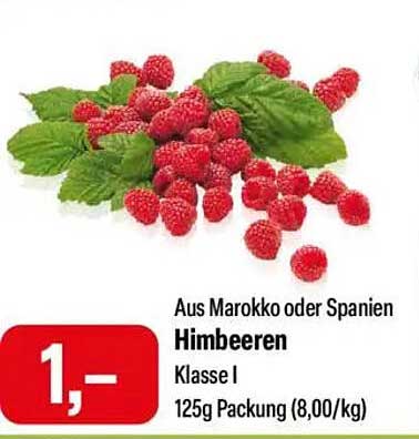 Himbeeren Klasse I – Aus Marokko oder Spanien