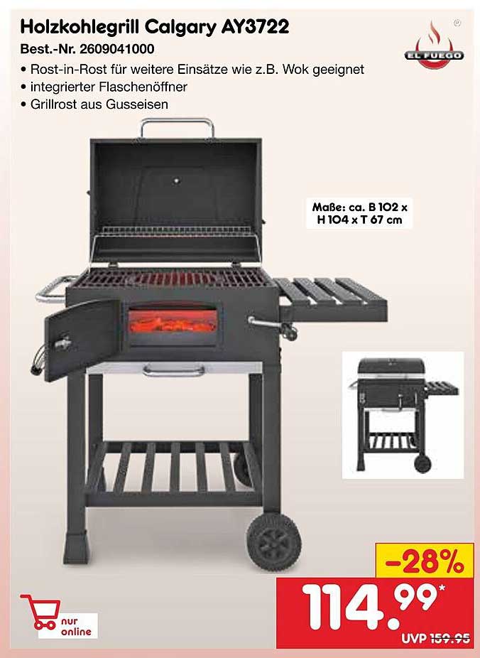 Holzkohlegrill Calgary AY3722