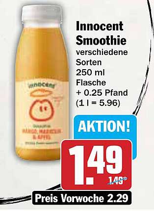 Innocent Smoothie verschiedene Sorten 250 ml Flasche
