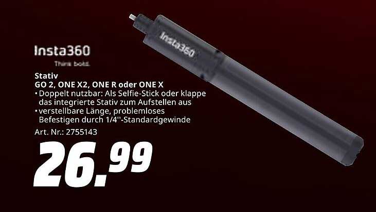 Insta360 Stativ GO 2, ONE X2, ONE R oder ONE X