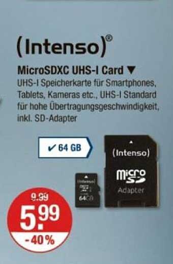 Intenso MicroSDXC UHS-I Card 64 GB