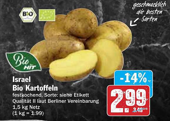 Israel Bio Kartoffeln 1,5 kg Netz