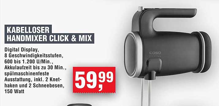 Kabelloser Handmixer Click & Mix