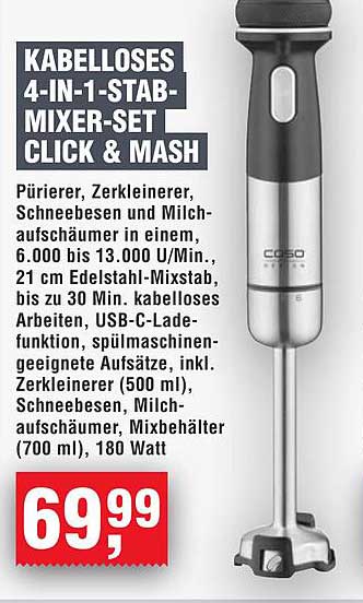 KABELLOSES 4-IN-1-STAB-MIXER-SET CLICK & MASH