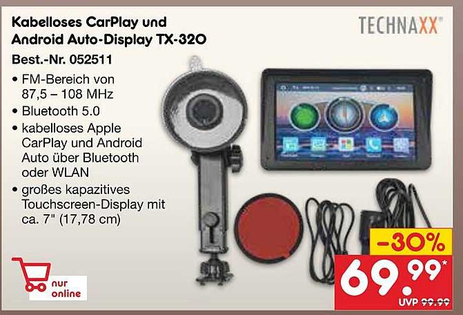Kabelloses CarPlay und Android Auto-Display TX-32O