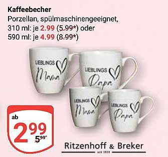 Kaffeebecher von Ritzenhoff & Breker
