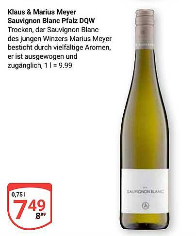 Klaus & Marius Meyer Sauvignon Blanc Pfalz DQW Trocken