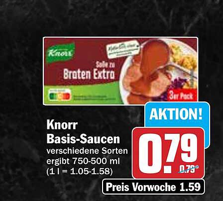 Knorr Basis-Saucen, verschiedene Sorten, 750-500 ml