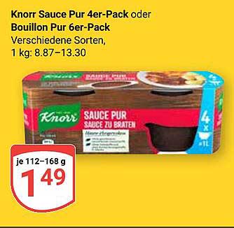 Knorr Sauce Pur 4er-Pack oder Bouillon Pur 6er-Pack