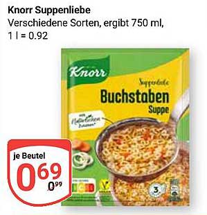 Knorr Suppenliebe Buchstaben Suppe - Verschiedene Sorten, 750 ml