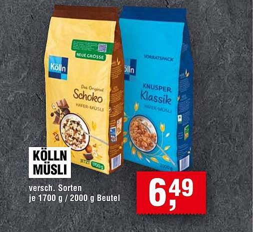 Kölln Müsli - Verschiedene Sorten