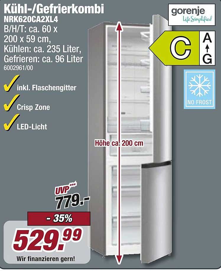 Kühl-/Gefrierkombi NRK620CA2XL4 von Gorenje