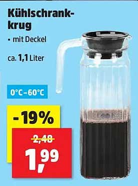 Kühlschrankkrug - mit Deckel, ca. 1,1 Liter