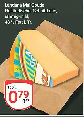 Landana Mai Gouda, holländischer Schnittkäse, rahmig-mild, 48 % Fett i. Tr.
