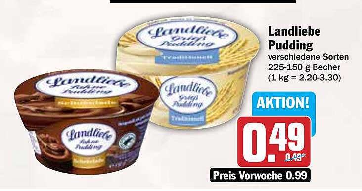 Landliebe Pudding verschiedene Sorten 225-150 g Becher