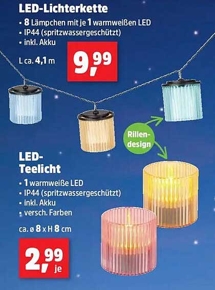 LED-Lichterkette und LED-Teelicht