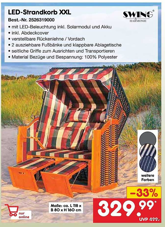 LED-Strandkorb XXL