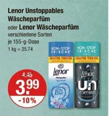 Lenor Unstoppables Wäscheparfüm oder Lenor Wäscheparfüm verschiedene Sorten 155-g-Dose
