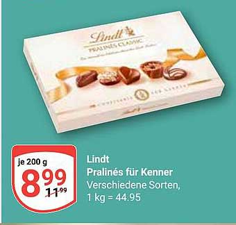 Lindt Pralinés für Kenner 200 g