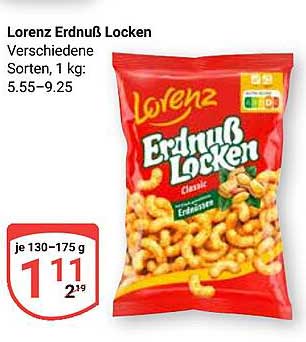 Lorenz Erdnuss Locken - Verschiedene Sorten, 1 kg