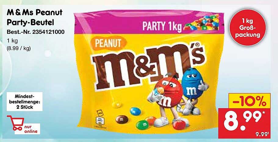 M & Ms Peanut Party-Beutel 1 kg