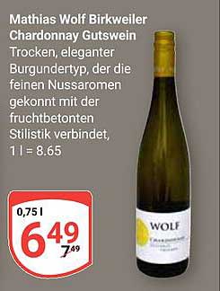 Mathias Wolf Birkweiler Chardonnay Gutwein