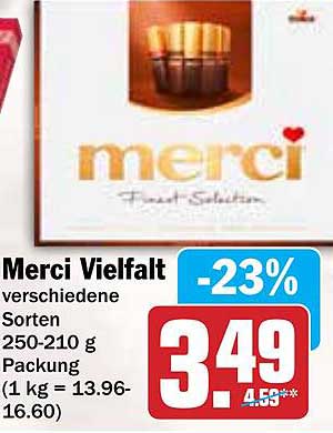 Merci Vielfalt - verschiedene Sorten 250-210 g Packung