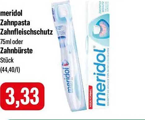 meridol Zahnpasta Zahfleischschutz 75ml oder Zahnbürste Stück