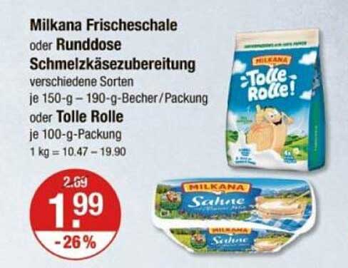 Milkana Frischeschale oder Runddose Schmelzkäsezubereitung