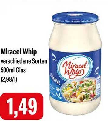 Miracel Whip verschiedene Sorten 500ml Glas