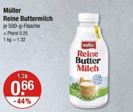 Müller Reine Buttermilch je 500-g-Flasche