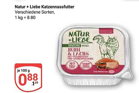 Natur + Liebe Katzennassfutter - Huhn & Lachs