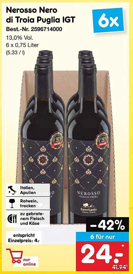 Nerrosso Nero di Troia Puglia IGT - 6 Flaschen Deal