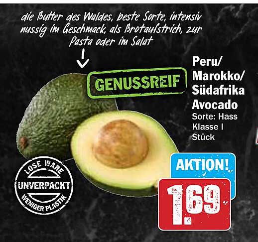 Peru/Marokko/Südafrika Avocado Sorte: Hass Klasse I Stück