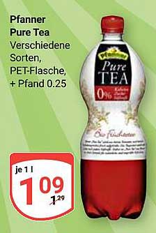 Pfanner Pure Tea - Verschiedene Sorten in PET-Flasche