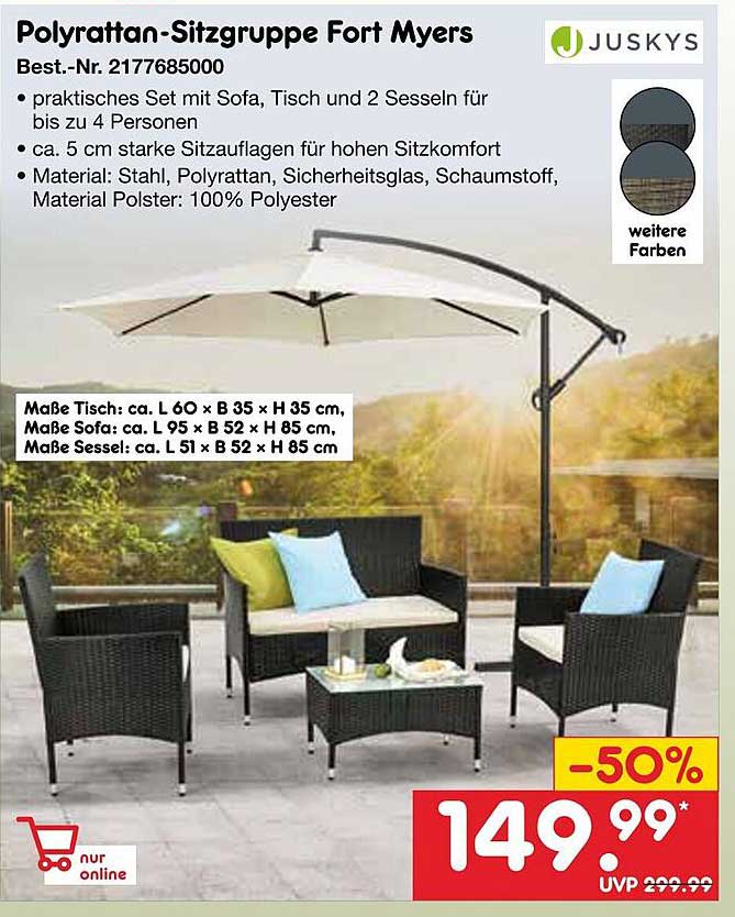 Poly-Rattan-Sitzgruppe Fort Myers