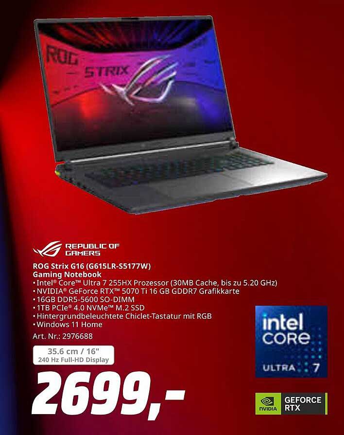 ROG Strix G16 (G615LR-S5177W) Gaming Notebook