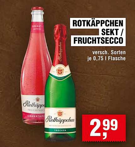 ROTKÄPPCHEN SEKT / FRUCHTSECCO - verschiedene Sorten, je 0,75 l Flasche