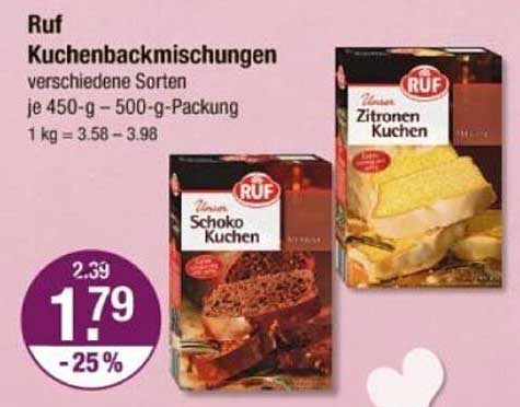 Ruf Kuchenbackmischungen verschiedene Sorten je 450-g - 500-g-Packung