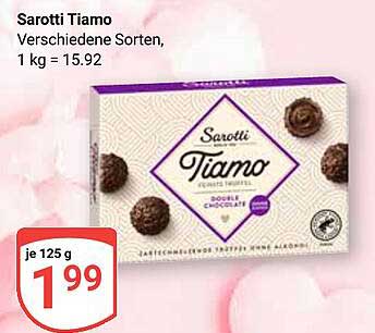Sarotti Tiamo, verschiedene Sorten, je 125 g für nur 1,99 €